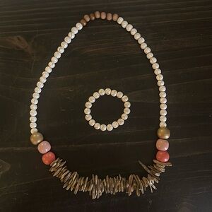 Handmade Beaded Necklace w/ Bracelet